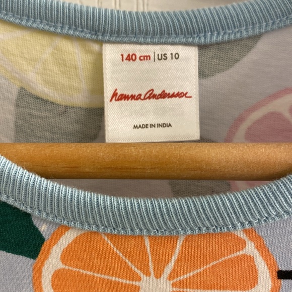 Hannah Anderson sleeveless citrus print blue tank dress with pockets sz 10 NEW - Picture 4 of 9